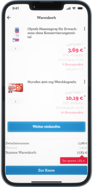 Handy mit Produktübersicht und günstige Preise aus der APONEO Welt in einer App